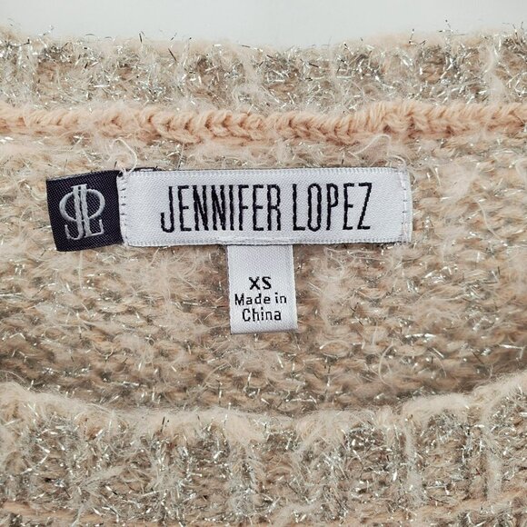 Jennifer Lopez Womens Pink Sparkle Sweater Size XS Long Sleeve Crew Neck - Picture 5 of 10